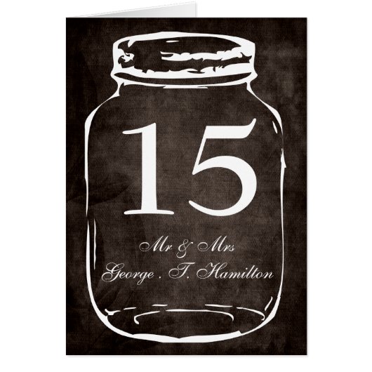 rustige mason jar trouwlijstnummers (Voorkant)