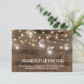 Rustige Mason Lights Reception Dinner RSVP Entree Kaart (Staand voorkant)