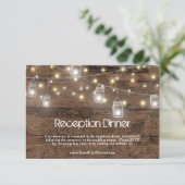 Rustige Mason Lights Reception Dinner RSVP Entree Kaartje (Staand voorkant)