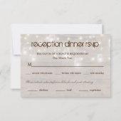 Rustige Mason Lights Reception Dinner RSVP Entree Kaartje (Achterkant)