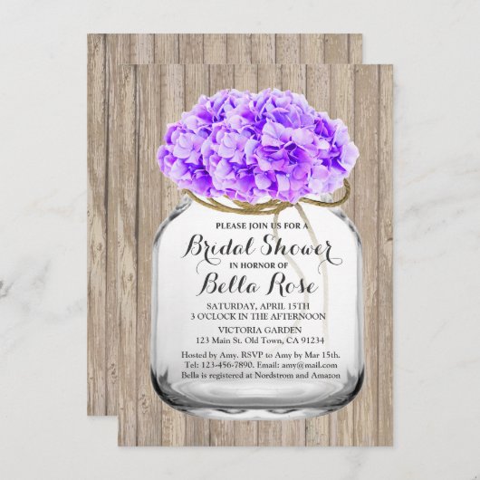 Rustige mason, paars vrijgezellenfeest hyd3 kaart (Voorkant / Achterkant)