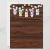 Rustige Mason-pot met licht bespaart de datum Save The Date (Achterkant)