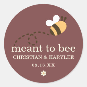 Rustige Meant To Bee Huwelijk Ronde Sticker