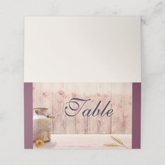 Rustige melk kan een landelijke bruiloft vormen plaatskaartje (Buitenkant ongevouwen)