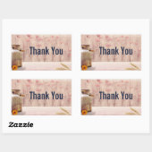 Rustige melk kan landstijl op hout maken Dank je w Rechthoekige Sticker (Vel)