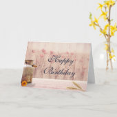 Rustige melk kan met tarwe en bloemen op zaterdag kaart (Gele Bloem)