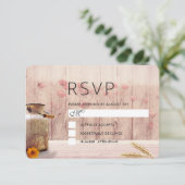 Rustige melk kan met woeste en bloemen RSVP kaartje (Staand voorkant)