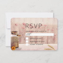 Rustige melk kan met woeste en bloemen RSVP kaartje