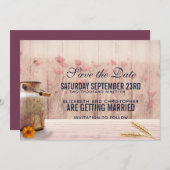 Rustige melk kan met woeste en bloemen save the date (Voorkant / Achterkant)