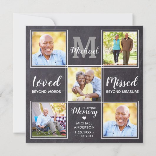 Rustige Memorial Foto Collage Keepomwille Sympathi Bedankkaart (Voorkant)