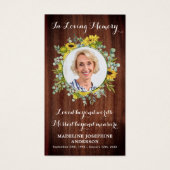Rustige Memorial Sunflower Funeral Prayer Kaart (Voorkant)