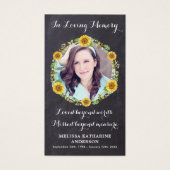 Rustige Memorial Sunflower Funeral Prayer Kaart (Voorkant)