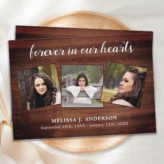 Rustige Memorial Sympathie Funeral Photo Collage Bedankkaart