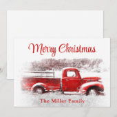 Rustige  Merry Red Boerderij Truck Feestdagenkaart (Voorkant / Achterkant)