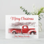 Rustige  Merry Red Boerderij Truck Feestdagenkaart (Staand voorkant)