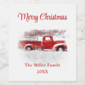 Rustige  Merry-White-vrachtwagen Wijn Etiket (Enkel label)