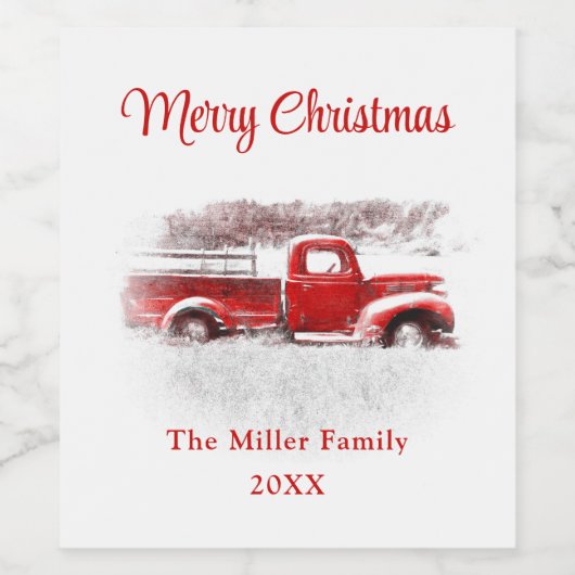 Rustige  Merry-White-vrachtwagen Wijn Etiket (Enkel label)