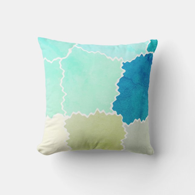 Rustige, met aardgestonken kleuren kussen (Voorkant)