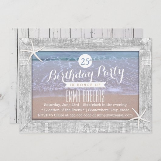 Rustige, met hout omgeven, strandbrak kaart (Voorkant / Achterkant)