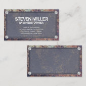 Rustige metalen grens | Grungy-achtergrond Visitekaartje (Voorkant / Achterkant)