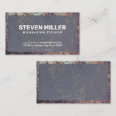 Rustige metalen grens | Oude blauwe textuur Visitekaartje (Voorkant / Achterkant)