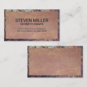 Rustige metalen grens | Oude textuur Visitekaartje (Voorkant / Achterkant)