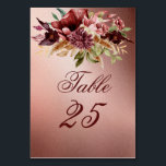 Rustige metalen rozen goudterracotta-rozen kaart<br><div class="desc">Rustige metalen roos gouden terracotta rozen tabelnummers.</div>