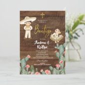 Rustige Mexicaanse goudjongen meisje Twin Bautizo  Kaart (Staand voorkant)