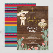 Rustige Mexicaanse goudjongen meisje Twin Bautizo  Kaart (Voorkant / Achterkant)