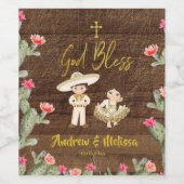 Rustige Mexicaanse goudmijn Baptisme Wijnlabel Wijn Etiket (Enkel label)