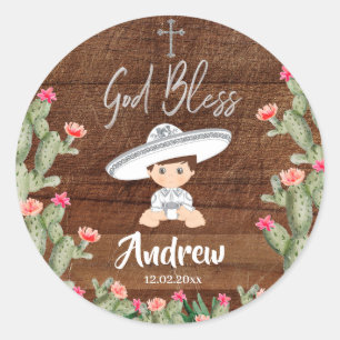Rustige Mexicaanse zilver Charro Baptism Sticker