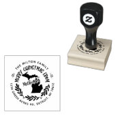rustige michigan merry kerst return address rubberstempel (Gestempeld)
