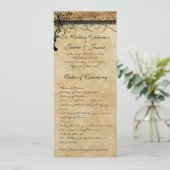 Rustige middeleeuwse renaissance zwemt bruiloft programmakaart (Staand voorkant)