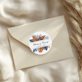 Rustige Middernacht Blauwe Monstera Trouw Ronde Sticker