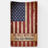 Rustige militairen die weg gaan Amerikaanse vlag Spandoek (Verticaal)