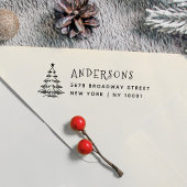 Rustige Minimale Kerstboom Retouradres  Zelfinktende Stempel