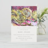 Rustige minimale roze zonnebloempjes kaart (Staand voorkant)