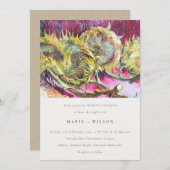 Rustige minimale roze zonnebloempjes kaart (Voorkant / Achterkant)