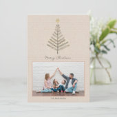 Rustige Minimalistische Aangepaste Familie Foto Ke Feestdagenkaart (Staand voorkant)