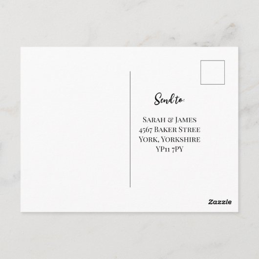 Rustige minimalistische kalligrafie Online Antwoor Briefkaart (Achterkant)