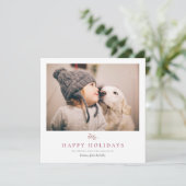 Rustige, minimalistische kerstkerken feestdagenkaart (Staand voorkant)