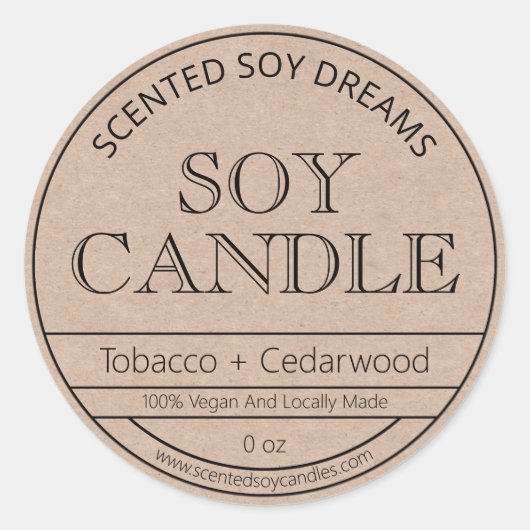 Rustige minimalistische kraftpapier Zachte kaarset Ronde Sticker (Voorkant)