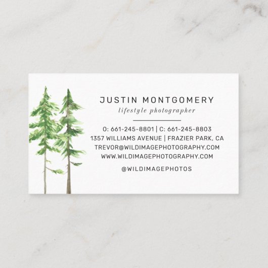 Rustige minimalistische Waterverf bedrijf Visitekaartje (Achterkant)