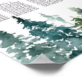 Rustige minimalistische Waterverf bruiloft Poster (Hoek)