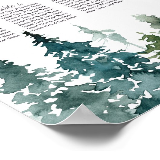 Rustige minimalistische Waterverf bruiloft Poster (Hoek)