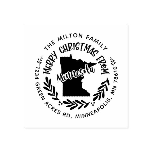 rustige minnesota merry kerstmis - adres rubberstempel (Afrduk)