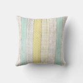 Rustige mint & gele boho Geometrische matige hoeve Kussen (Achterkant)