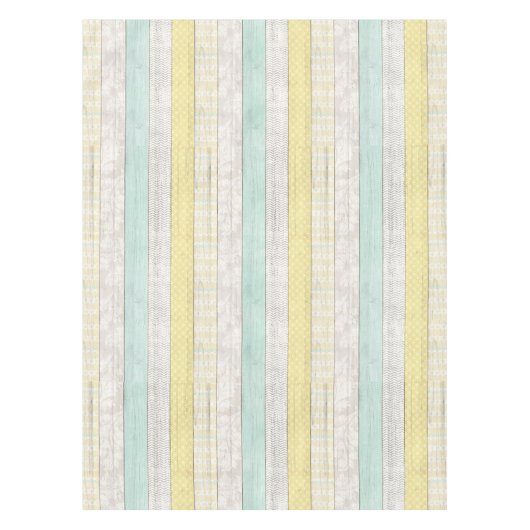 Rustige mint & gele boho Geometrische matige hoeve Tafelkleed (Voorkant)