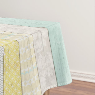 Rustige mint & gele boho Geometrische matige hoeve Tafelkleed