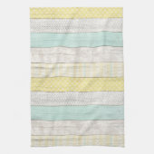 Rustige mint & gele boho Geometrische matige hoeve Theedoek (Verticaal)